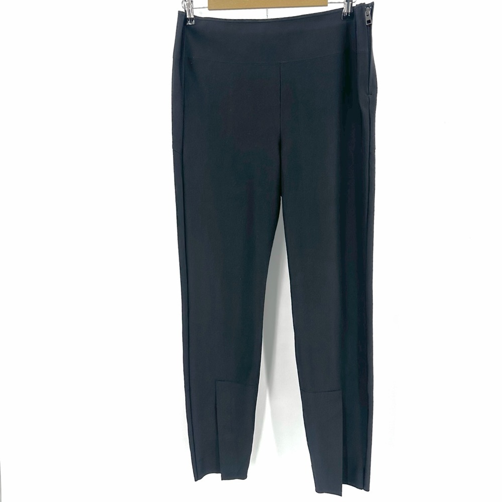 ATHLETA Pants Women’s 12 Interstellar Black Work Commute Split Hem Zip -unhemmed